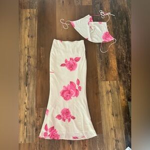 Princess Polly floral maxi skirt set size 6 new without tags